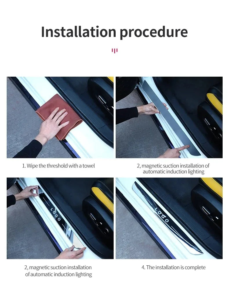 New style Car Door illuminated Sill light Logo Projector Lamp USB Power Wireless LED RGB Welcome Car Scuff Plate Pedal Light