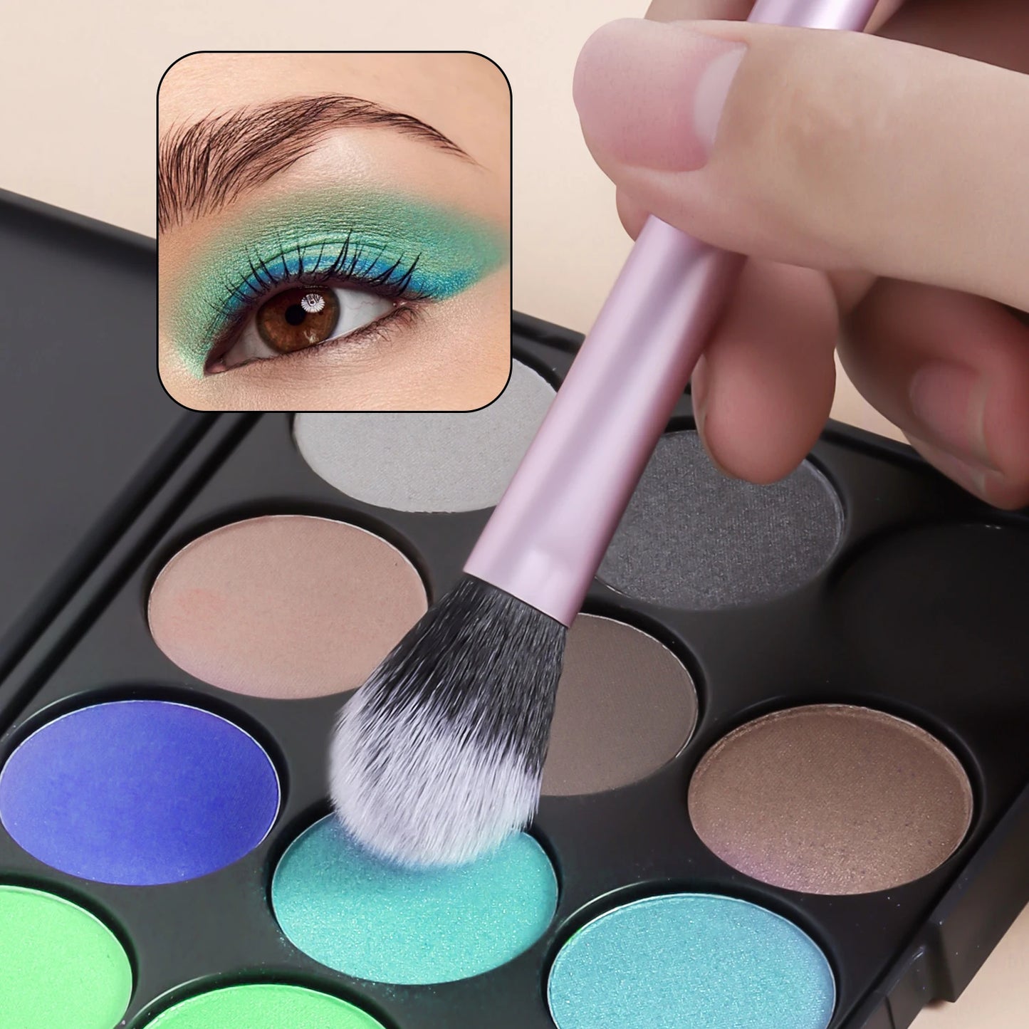 10 professional makeup brush set, portable small long tube, multi-functional face and eye makeup tools, daily makeup