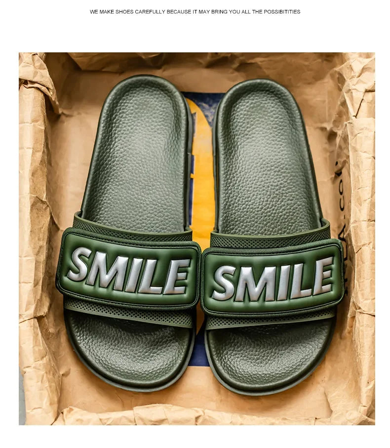 Men's Casual Slip-On Shoes Thick Bottom Air-Cushioned Slippers Magic Tape Simple High-End Summer Sandals EVA Material