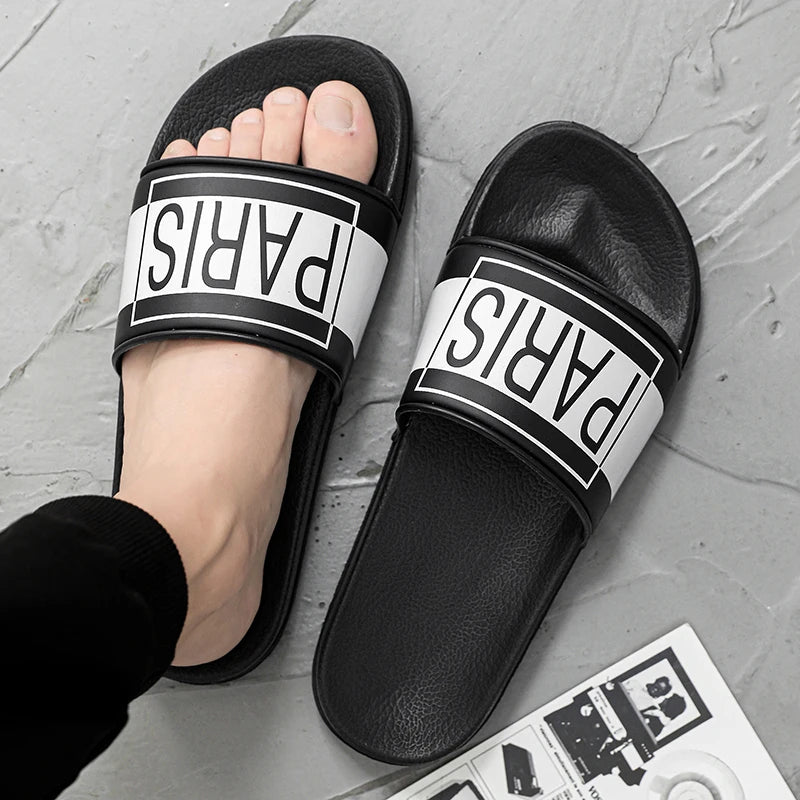 Summer Men Slippers Fashion Slides Street Outdoor Clogs Quick Dry Beach Sandals Flip Flops Casual Indoor Home Shoes Couple 36-46