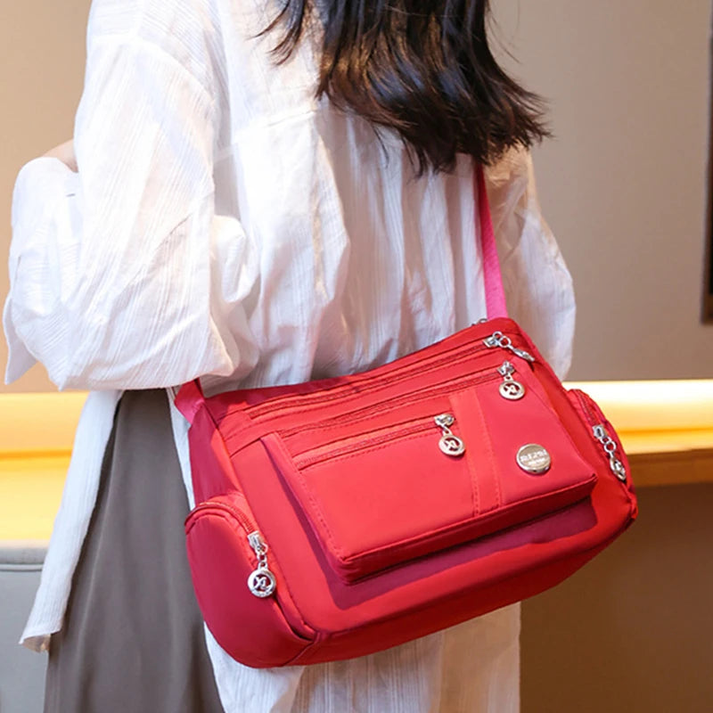 Large Capacity Women Crossbody Bag Waterproof Tote Casual Nylon Shoulder Bag Purse Handbag Lightweight Travel Messenger Bag