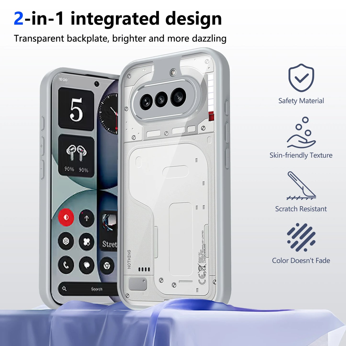 Nothing Phone 4A Case Plating Silicone Bumper Shockproof Clear Back Cover Hard Phone Case for Nothing Phone 4A Phone4A 2026 A069