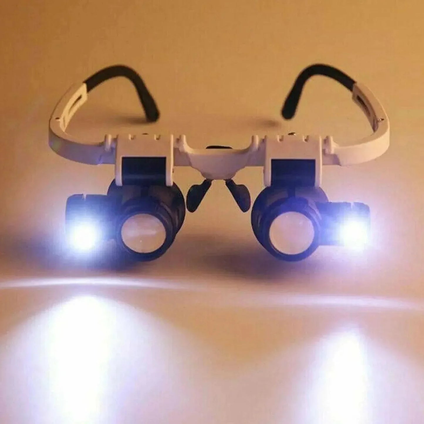 2XLED Watch Jeweler Repair Magnifier Head-Mounted Headband Adjustable Magnifying Head Eye Glasses Loupe Lens 8X 15X 23X NEW