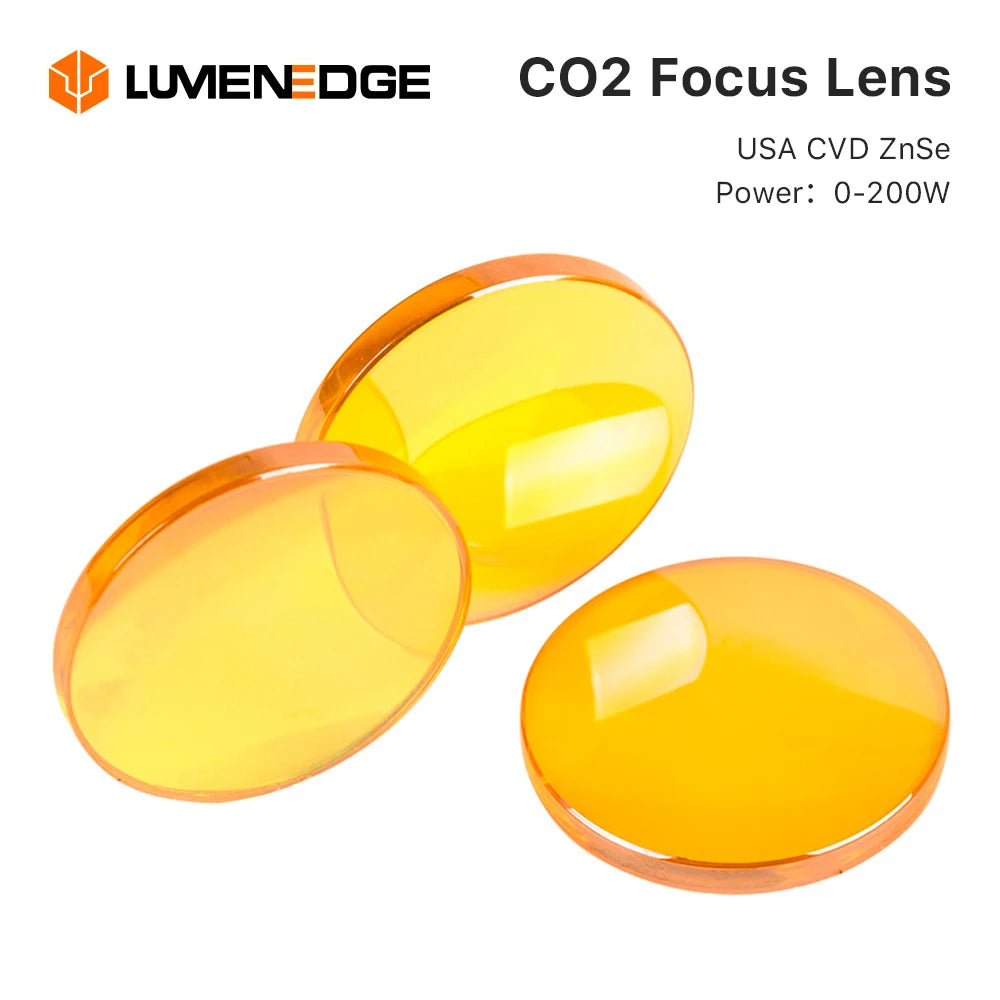 LumenEdge USA CVD Znse CO2 Focus Lens Dia.18 19.05 20 mm FL38.1 50.8 63.5 101.6 127mm for Laser Engraving Cutting Machine