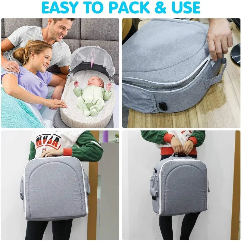 Newborns Cradle Cribs Baby Travel Bed with Net Foldable Baby Nest Mosquito Bassinet Infant Sleeping Bag Newborns Sleeping Nest