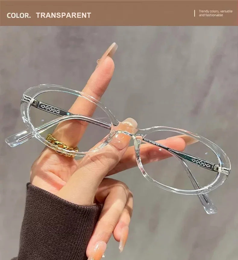 Fashionable Thick Edge Oval Small Frame Anti-blue Light Reading Glasses For Women Senior Middle-aged And Elderly Glasses