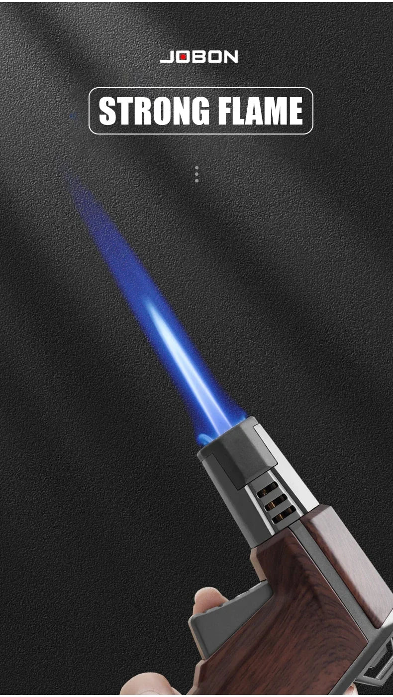 JOBON Multiple-uses Spray Gun Welding Gun Windproof Strong Blue Flame Gun Lighter with Flame Lock Non-slip Base Ignition Gadgets