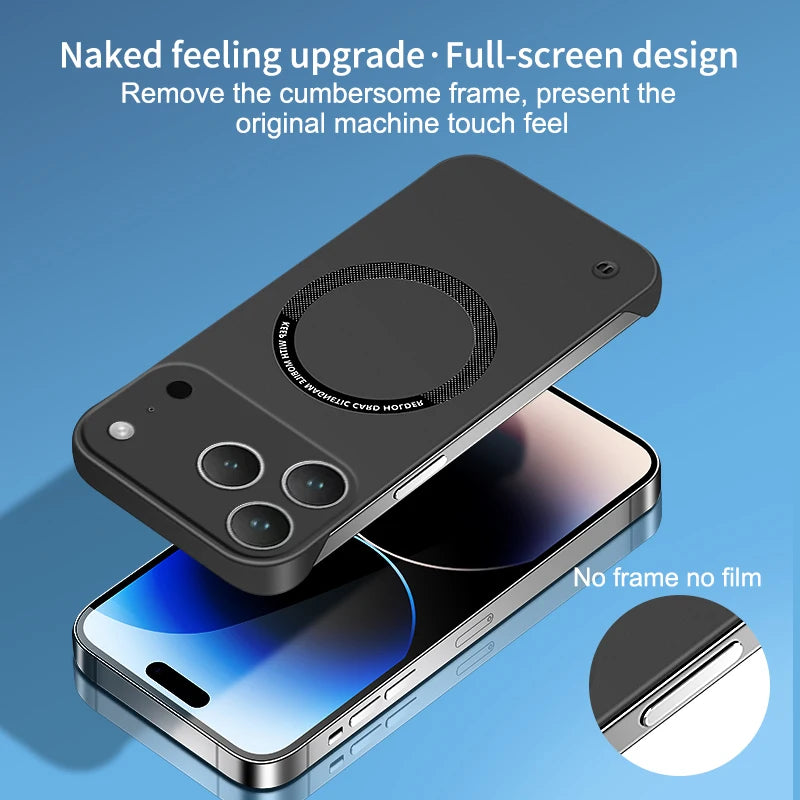 Ultra Thin Case For IPhone 17 Air 17 Pro Max Magsafe Frameless Magnetic Wireless Charging Hard PC Phone Cover