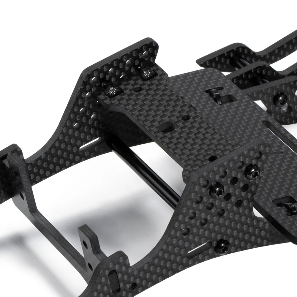 Carbon Fiber LCG Chassis Kit Cheater Rigs Frame with Delrin Skid for 1/10 RC Car Crawler SCX10 II Element Enduro Comp Builds