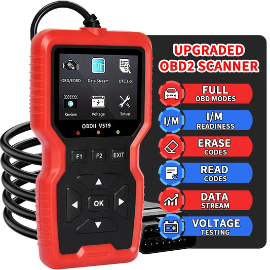 2025 Upgraded Obd2 Scanner Real-Time Data Professional Repair Tool for Check Car Engine Fault Light, Clear Error Code, Data Stream Transfer, I/M Readiness Indicator, Vehicle Information Access & Voltage Test Options Suitable