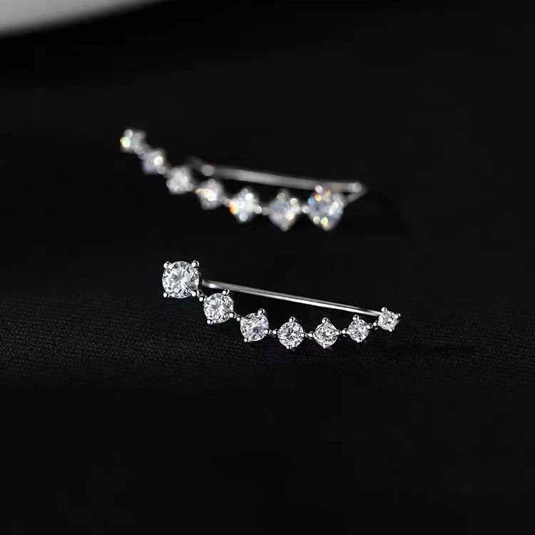 Women Fashion Stud Earrings Rhinestones Zircon Earrings Ear Hook Clip Stud Jewelry Gold Sliver Aretes De Mujer Серьги Женские