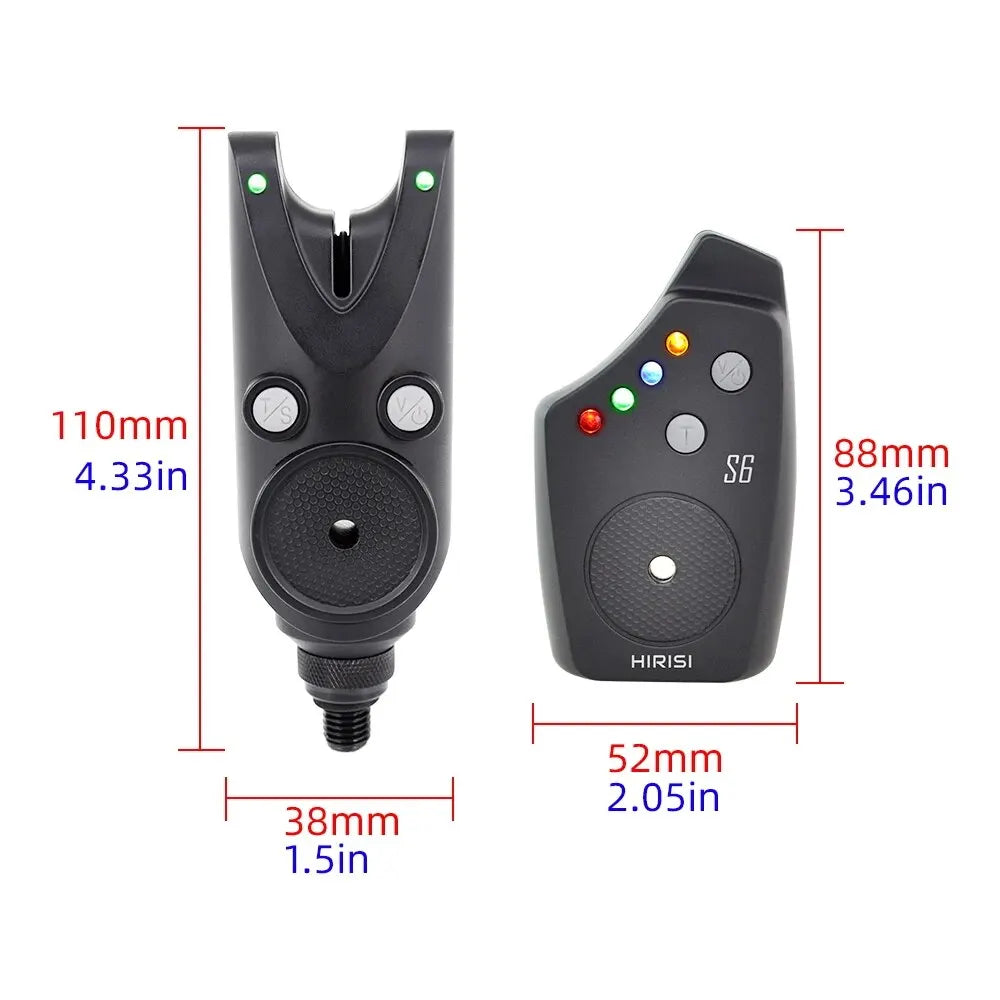 Hirisi Wireless Carp Fishing Alarm Set Waterproof Fishing Bite Alarms Fishing Accessories Fishing Bite Indicator S6