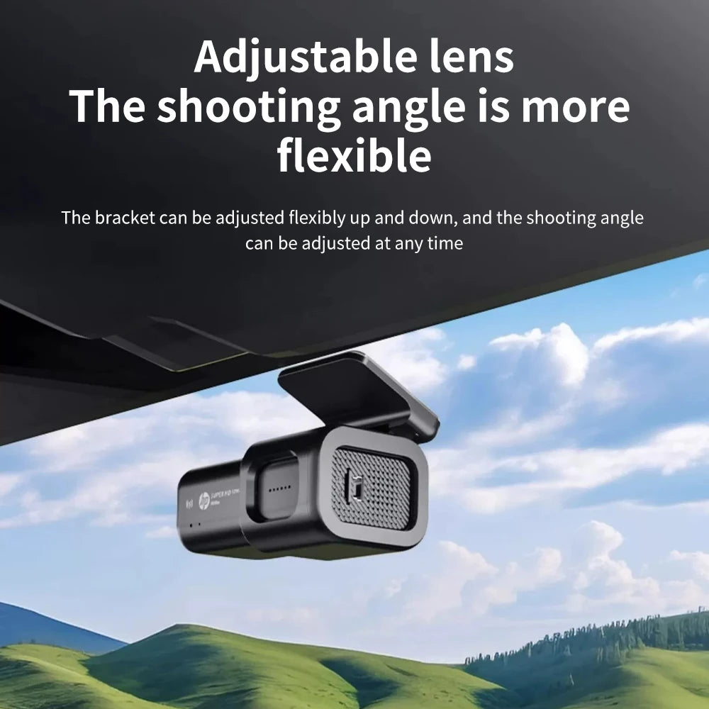 HP Car Recorder F490W 1296P HD Car Camera HD Night Vision Parking Monitoring Car WiFi Car DVR Video Loop Recording