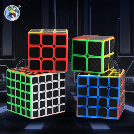 SENGSO Speed Cube 2x2 3x3 4x4 5x5 Carbon Fiber Sticker Magic Cubo Profession Puzzle High Quality Kid's Fidget Toys