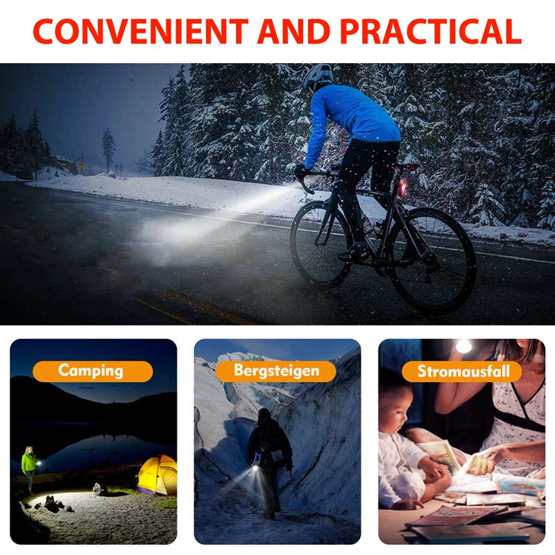 Bike Light Set Bicycle Headlight Taillight USB Rechargeable MTB Bike Front Rear Lamp Set Cycling Flashlight Bicycle Accessories