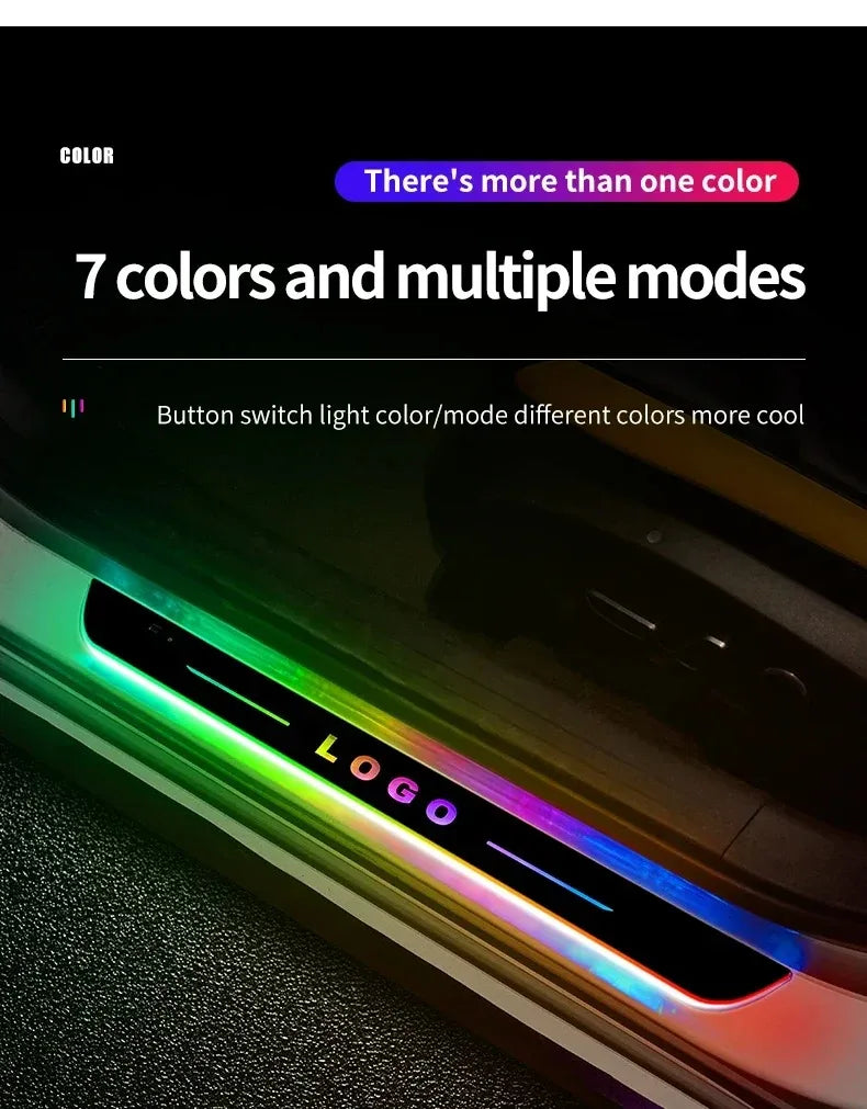 New style Car Door illuminated Sill light Logo Projector Lamp USB Power Wireless LED RGB Welcome Car Scuff Plate Pedal Light