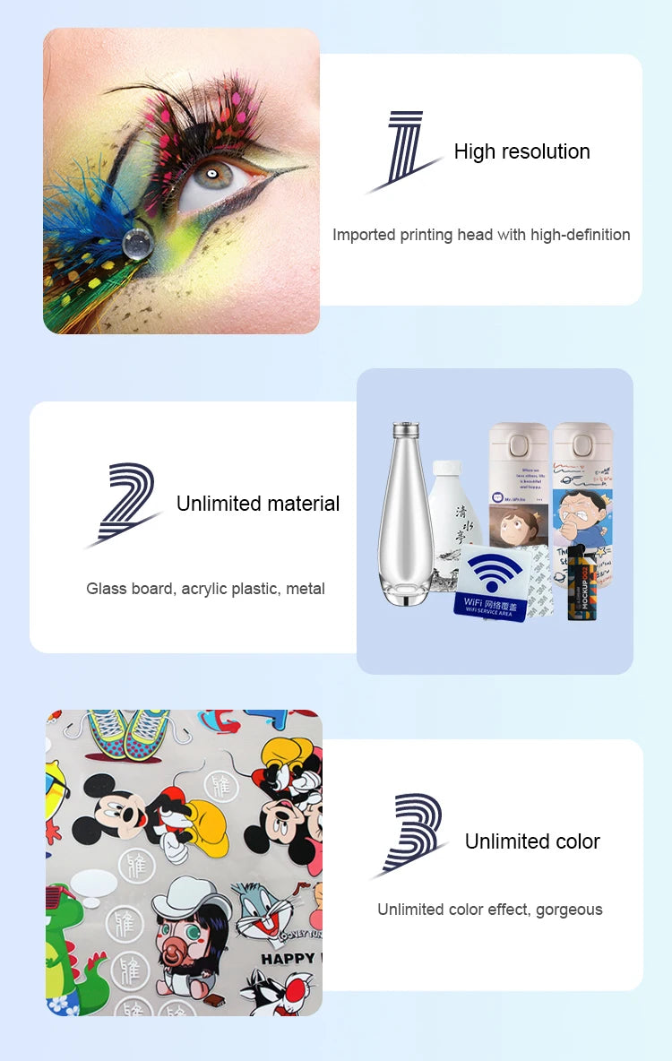 Acrylic printing UV printer A1 60*90cm glass wood XP600/i3200 heads vacuum platform UV flatbed printer