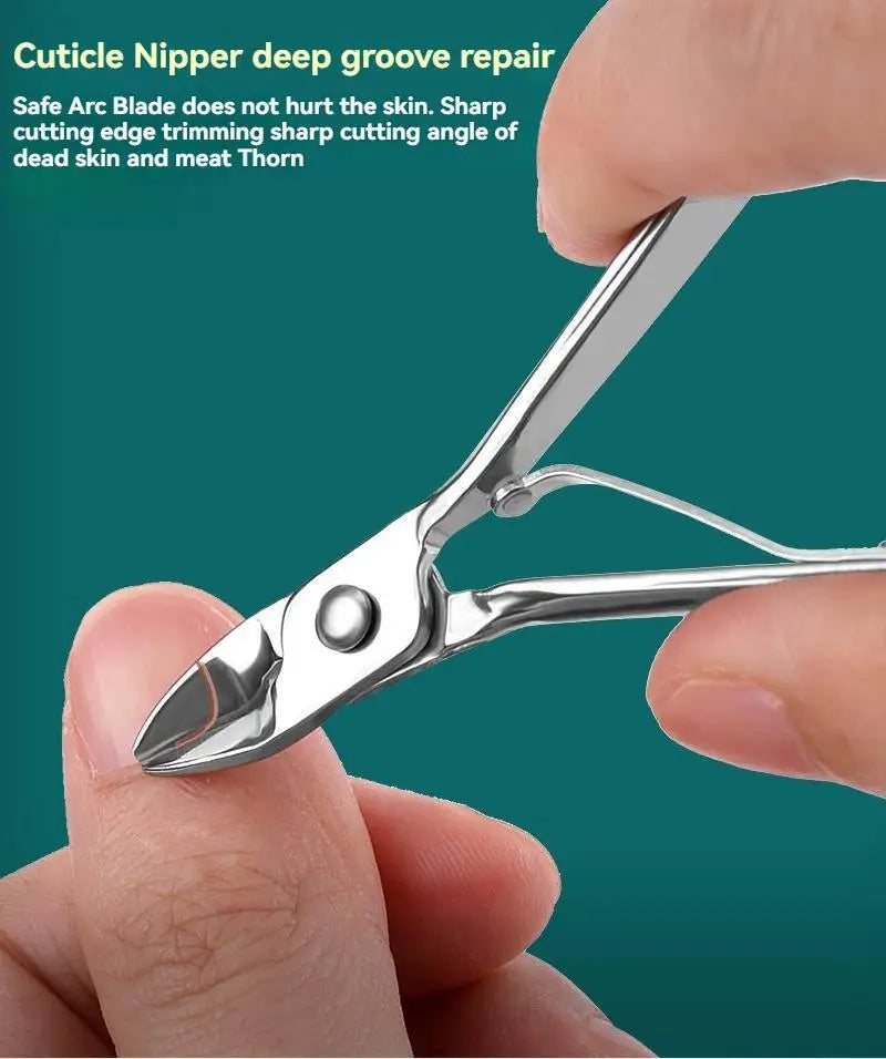 19pcs Stainless Steel Nail Scissor Set Full Set Nail Clippers Household Cuticle Nipper Manicure Tools Nail Clippers