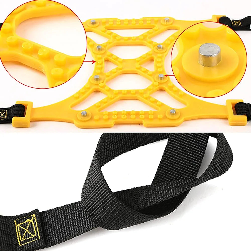 3pcs Car Snow Tire Chains Mud Tyre Wheels Thick Anti-Skid Belt For Car/SUV/Truck Portable Easy to Mount Emergency Traction Car