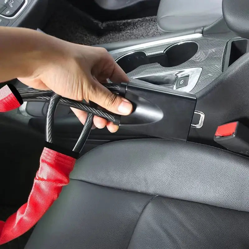 Car Steering Wheel Steel LockSeat Belt Anti-theft Lock with 2 KeysAnti-theft device easy to installFits most cars SUVs