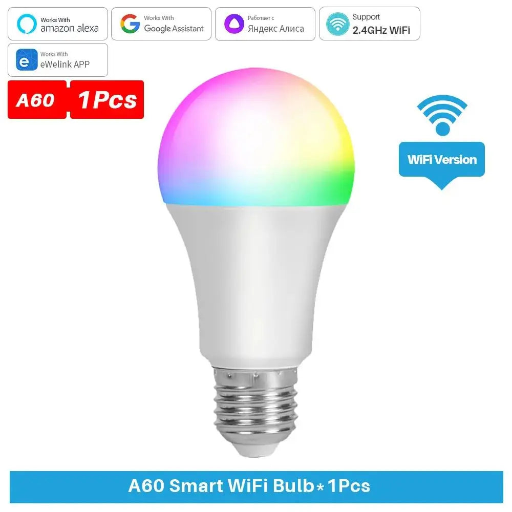 Wifi/Zigbee Smart LED Bulb E27 Ewelink Alexa Lamp RGB Light Bulbs APP/Voice Control Dimmable AC 100-240V For Google Home Alice