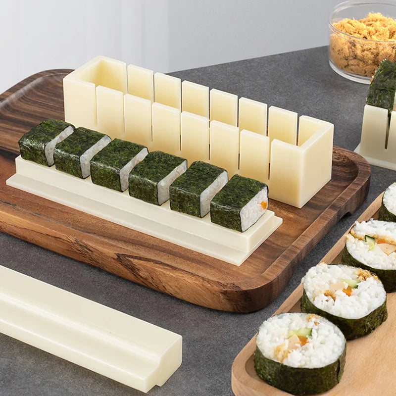 3/10Pieces Sushi Molds 10Shapes Sushi Rice Making Kit Easy Home DIY Sushi Tool Kitchen for Beginners Instruction Manual Included