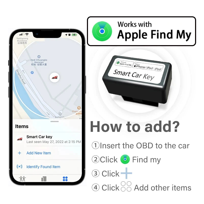 Mini Car OBD GPS Locator For Apple Find My APP official Ap OBD GPS Voice Monitor Tracker Anti-lost Device Finder Global Position