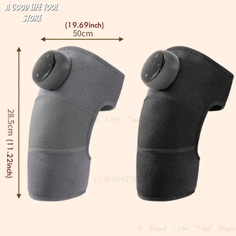 Deep Muscle Relief Electric Knee Massager Breathable 5 Temp Levels Cordless Heated Knee Brace 3 Modes