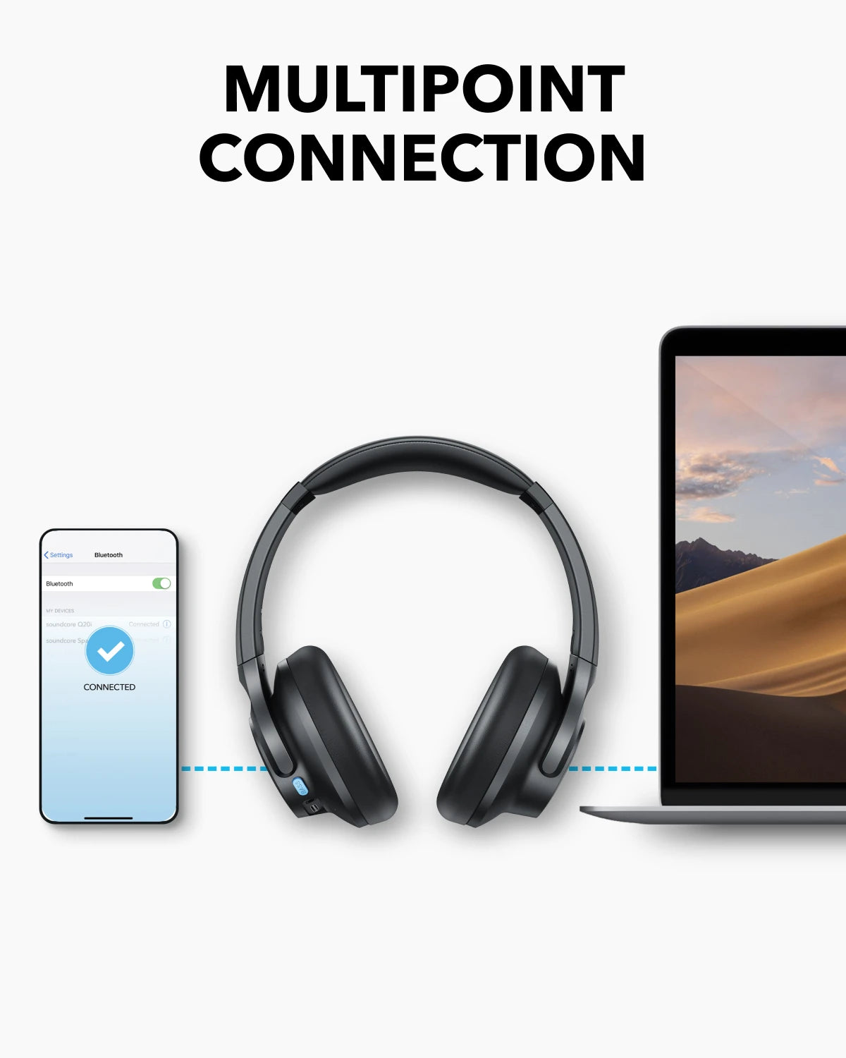 Soundcore by Anker Q11i Wireless Over-Ear Bluetooth Headphones Deep Bass Wireless Bluetooth Earphones 60H Wireless Headphones