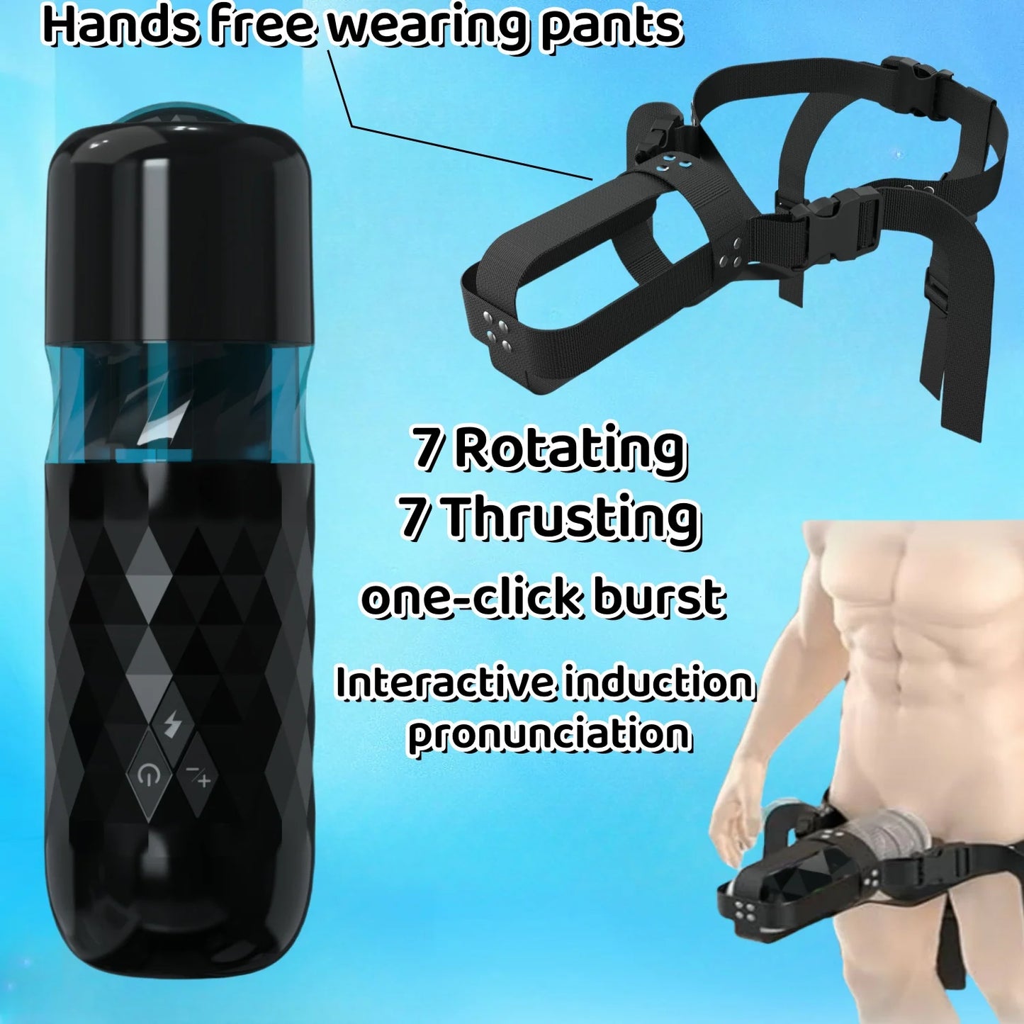 Hannibal's Fully Automatic APP Rotating Telescopic Airplane Cup is an Intelligent Explosive Vibration Masturbation Adults Toys