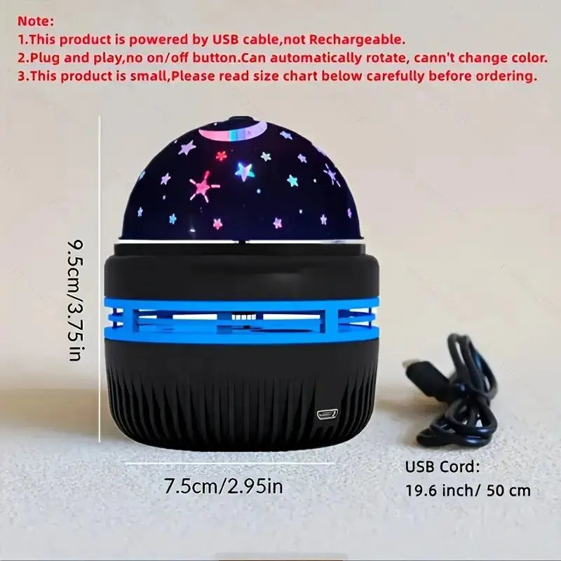 Colorful Starry Sky Party Lamp USB Christmas LED NightLights Auto Rotate Magic Ball Moon Galaxy Home Atmosphere Light Kids gifts