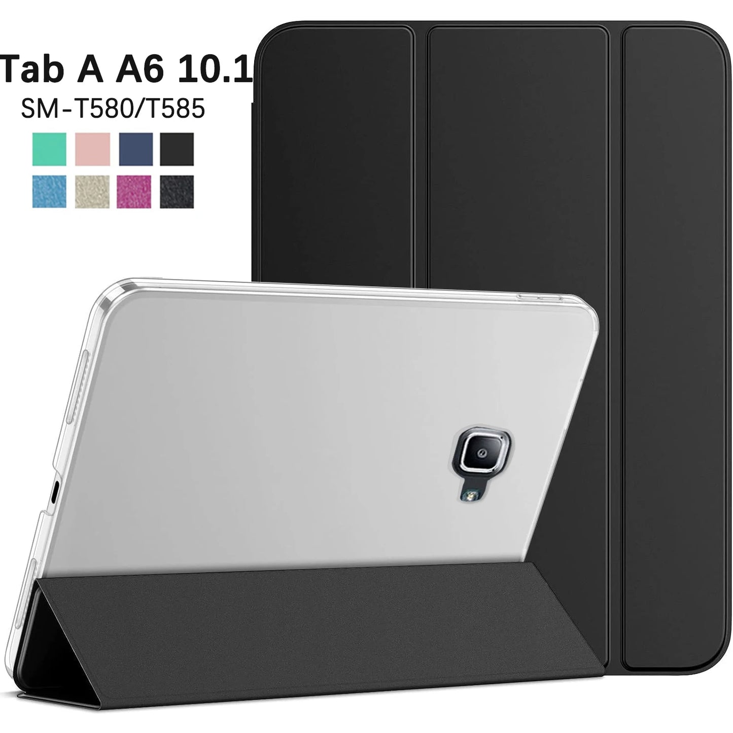 For Samsung Galaxy Tab A A6 10.1'' 2016 Flip Tri-fold Stand Cover For SM-T580 SM-T585 PU Leather Case Auto Sleep Wake