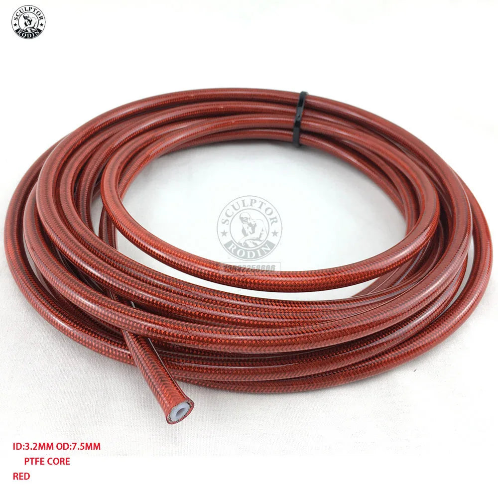 Motorcycle AN3 5m/lot braided Stainless Steel PTFE brake line hose FLUID HYDRAULIC hose PTFE brake line Gas Oil Fuel tube pipe