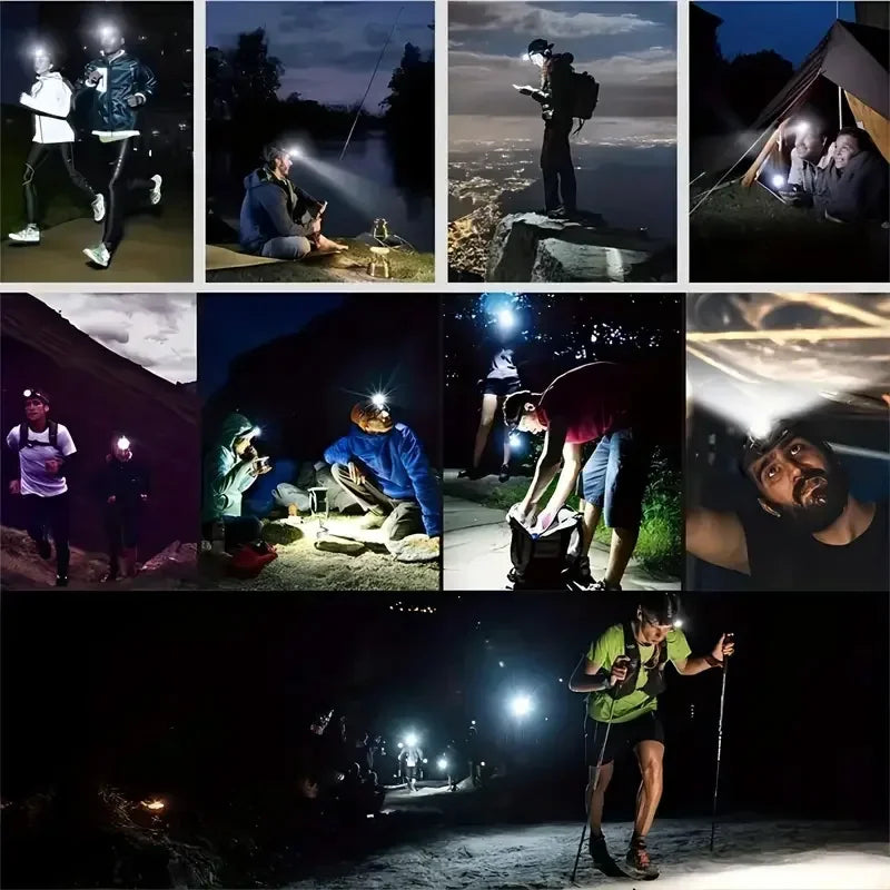 5 LED Headlamp Powerful USB Rechargeable Lamp Head Flashlight Fishing Camping Torch Lantern Built-in Battery Waterproof