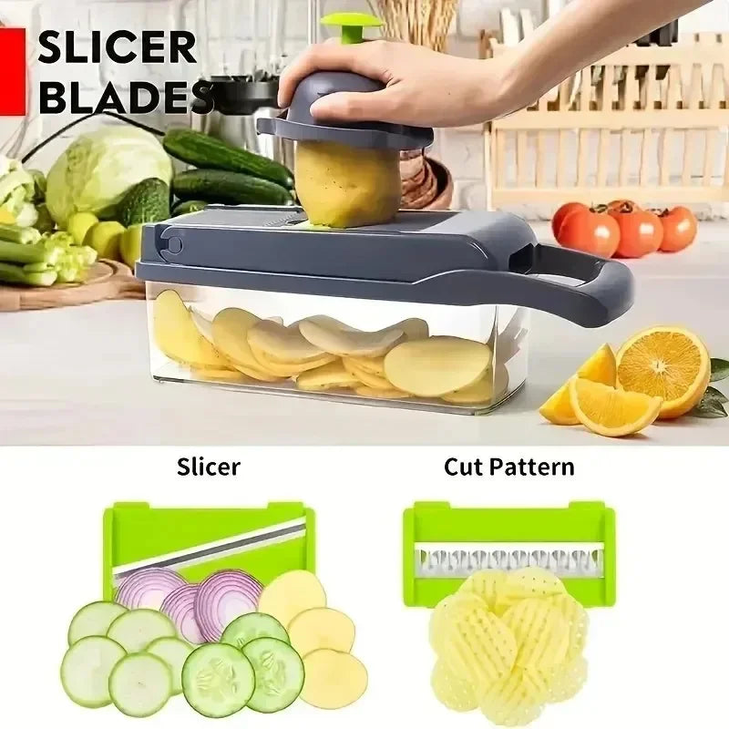 14/16 in 1 Multifunctional Vegetable Chopper Handle Food Grate Food Chopper Vegetable Slicer Dicer Cut Kitchen Items cocina