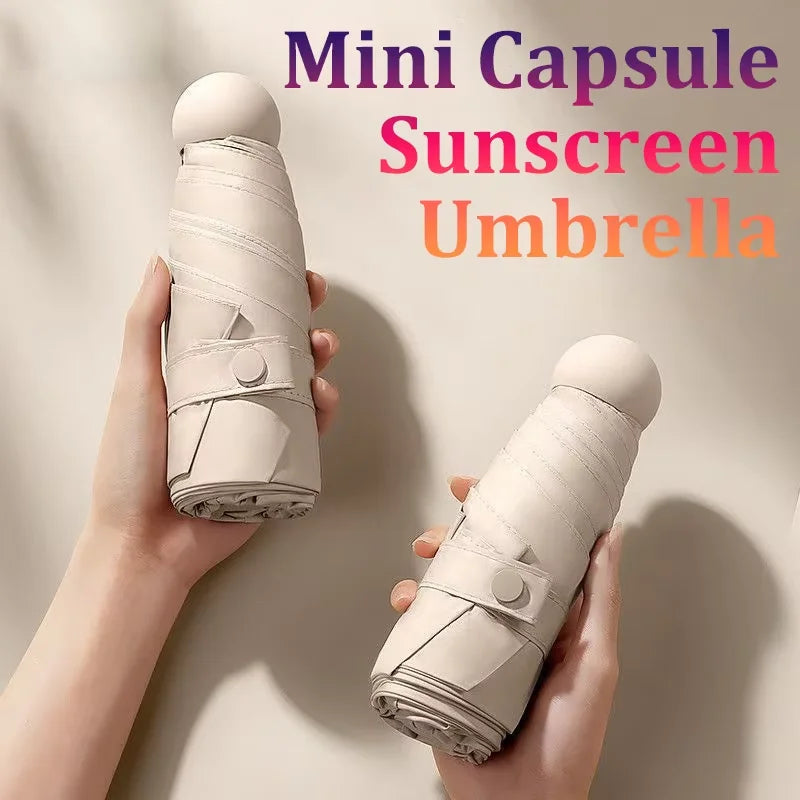 Ultra-light portable capsule umbrella, anti-UV umbrella, mini sun protection, anti-UV umbrella, sunshade, rain or shine umbrella