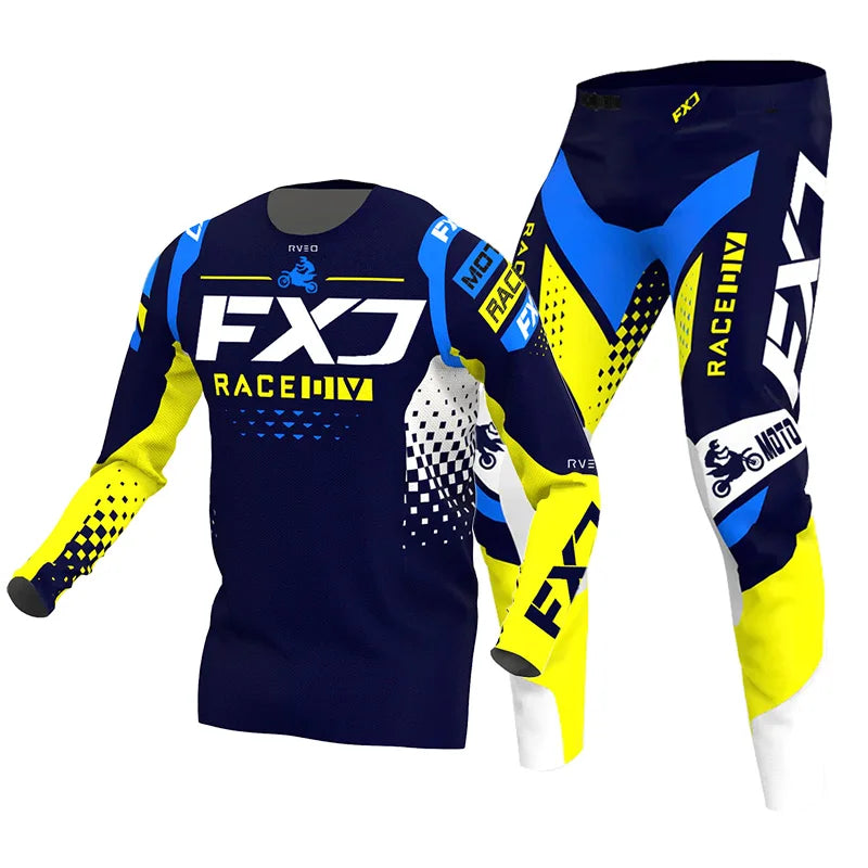 Motorcycle racing suit cross Mens Women'sMotocross Jersey Pant Kits Enduro MX MTB Off-road green red black pink yellow blue