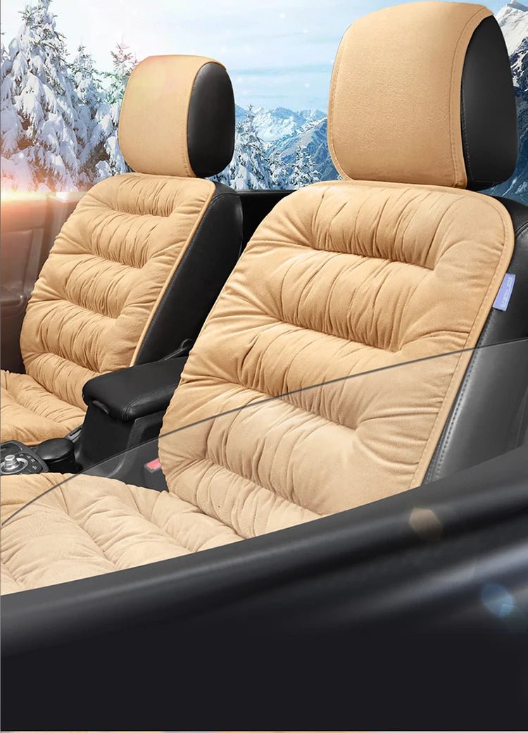 New car seat cushion single piece backless, autumn and winter universal plush anti slip cushion, warm pad three piece set
