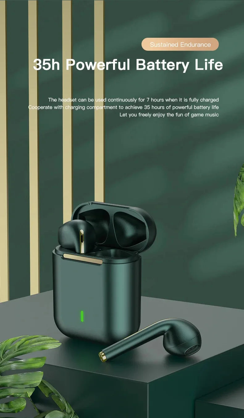 J18 wireless earphones, Bluetooth earphones, 9D noise cancelling gaming earphones with microphone, outdoor sports earphones