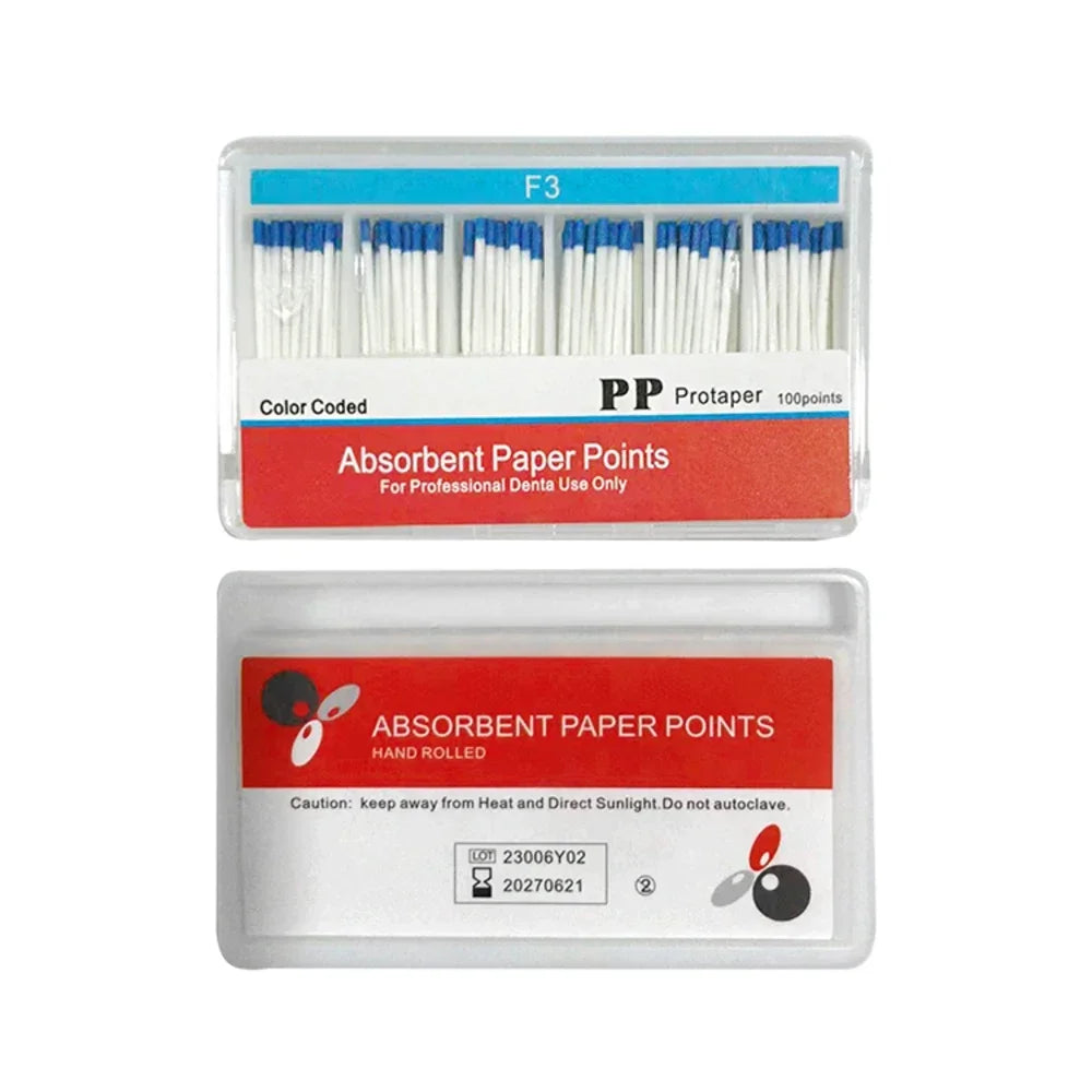 Dental Absorbent Paper Points Moisture Absorbing Paper Tips Taper 0.02 0.04 0.06 F1 F2 F3 Dental Clinics Consumables