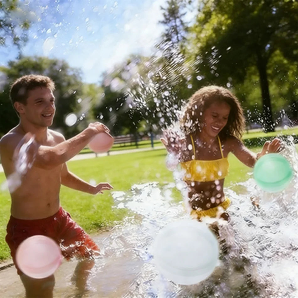 1-60P New Reusable Water Balloons Refillable Water Balloon Quick Fill Self Sealing Water Bomb Splash Balls  Swimming Pool