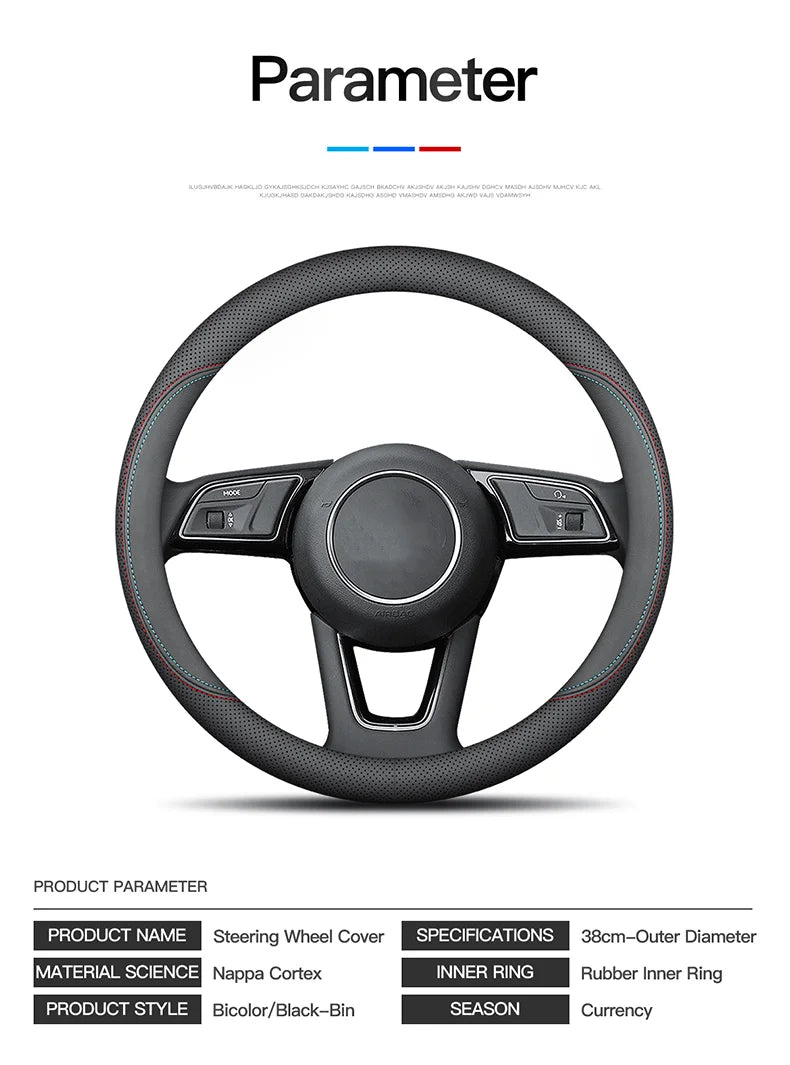 Genuine Leather Car Steering Wheel Cover 15 inch/38cm for BMW M Sport G30 G31 G32 G20 G21 X3 G01 X4 G02 X5 G05 G14 G15 G16