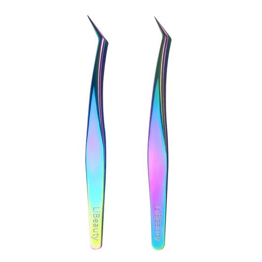 Libeauty 1 Pair Professional Eyelash Tweezers 3D Volume Eyelash Extension Lash Eyebrow Excellent Closure Grafting Eyelash Tools