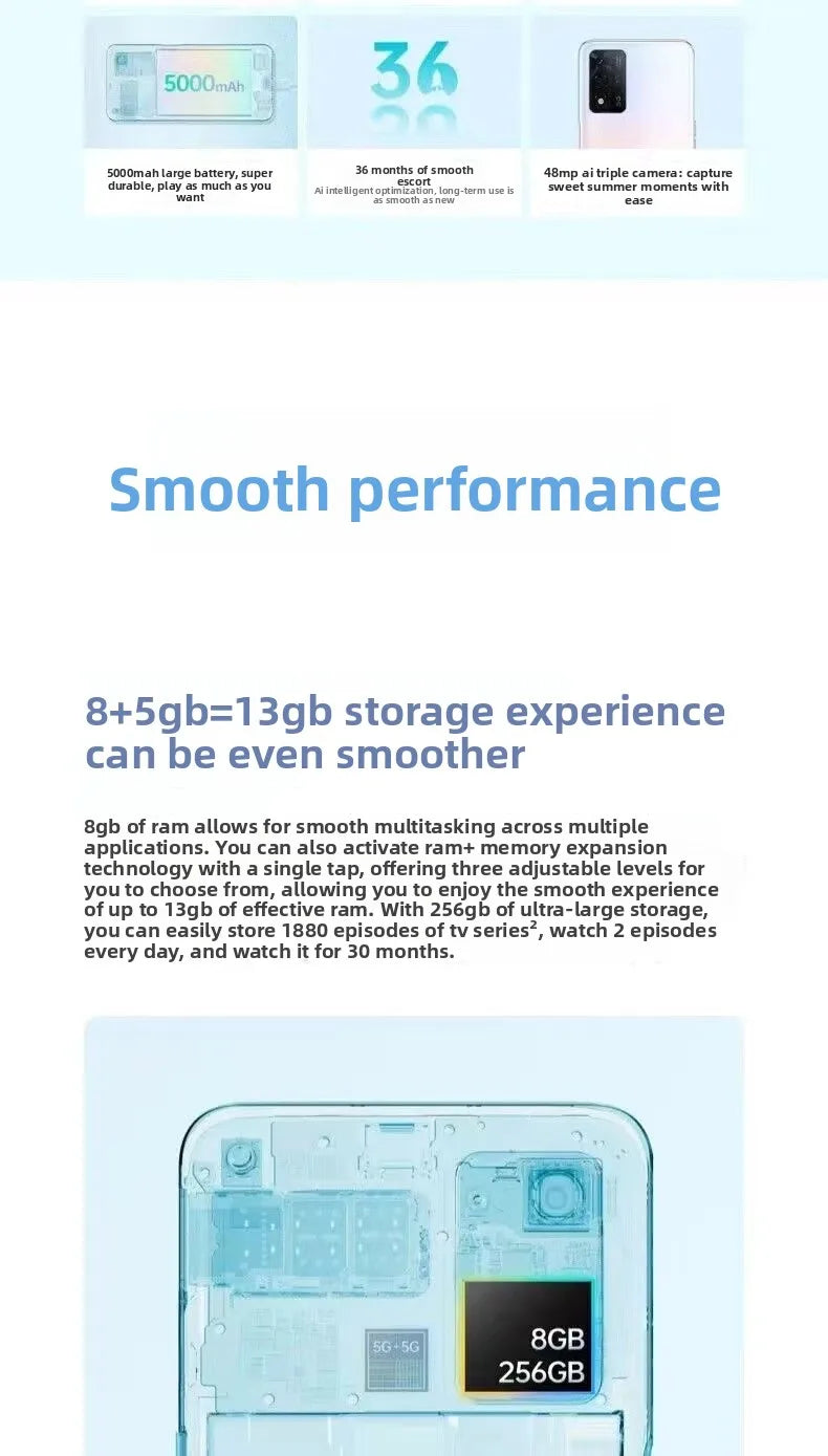 OPPO A93s Unlocked 5G Mobile Phone Dimensity 810 48MP AI Camera 5000mAh Battery 33W Fast Charge Android 11 Smartphone