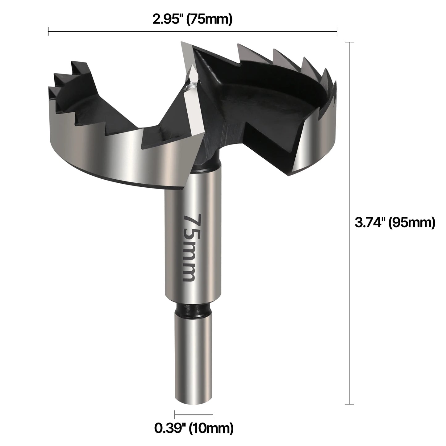 Vearter 1Pc 6mm-100mm Forstner Woodworking Tools Hole Saw Hinge Boring Drill Bits Round Shank High Carbon Steel Cutter