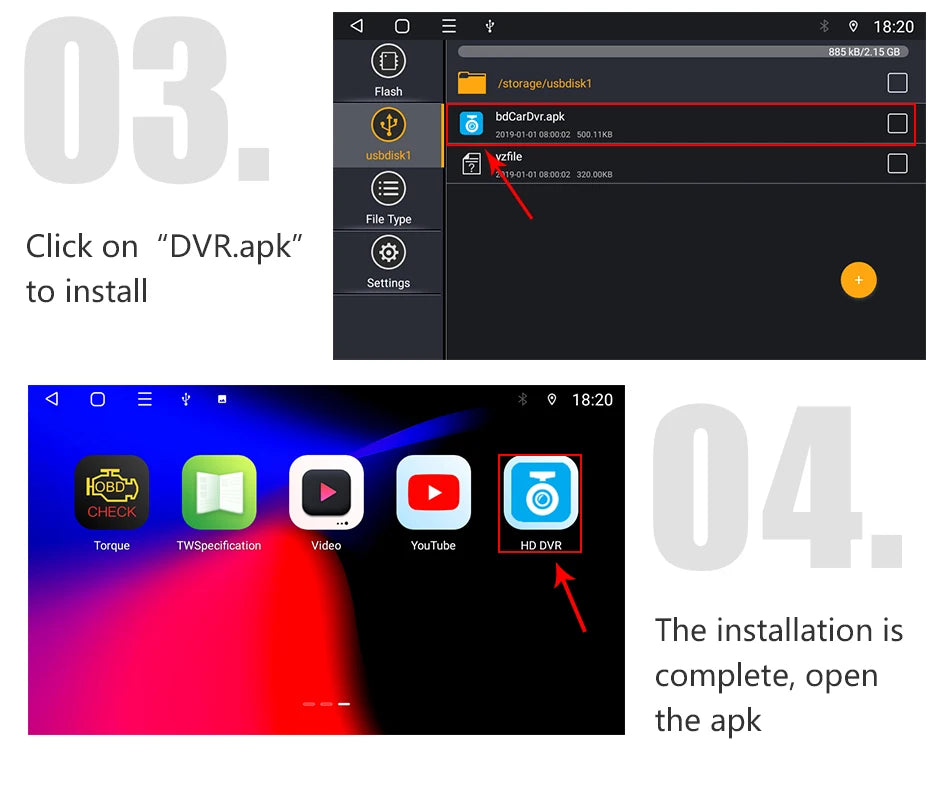 JMCQ USB ADAS Car DVR Dash For Android Auto Multimedia Player Front & Rear Dual Camera Loop Recording Motion Detection Cameras