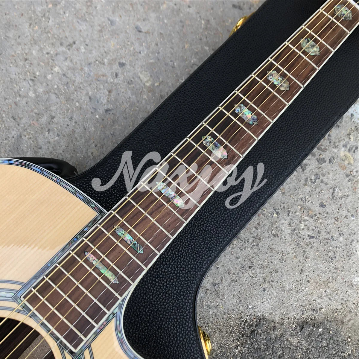 Cutaway 41 Inches D45 Model Solid Spruce Acoustic Guitar Rosewood Body Acoustic Electric Guitar