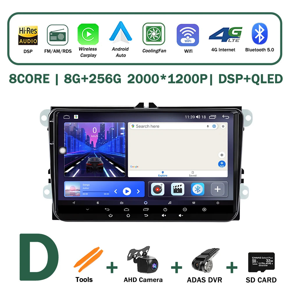 Android OS for VW Volkswagen Golf Polo Skoda Rapid Octavia Tiguan Passat Amarok Car Multimedia Video Stereo Player GPS Carplay
