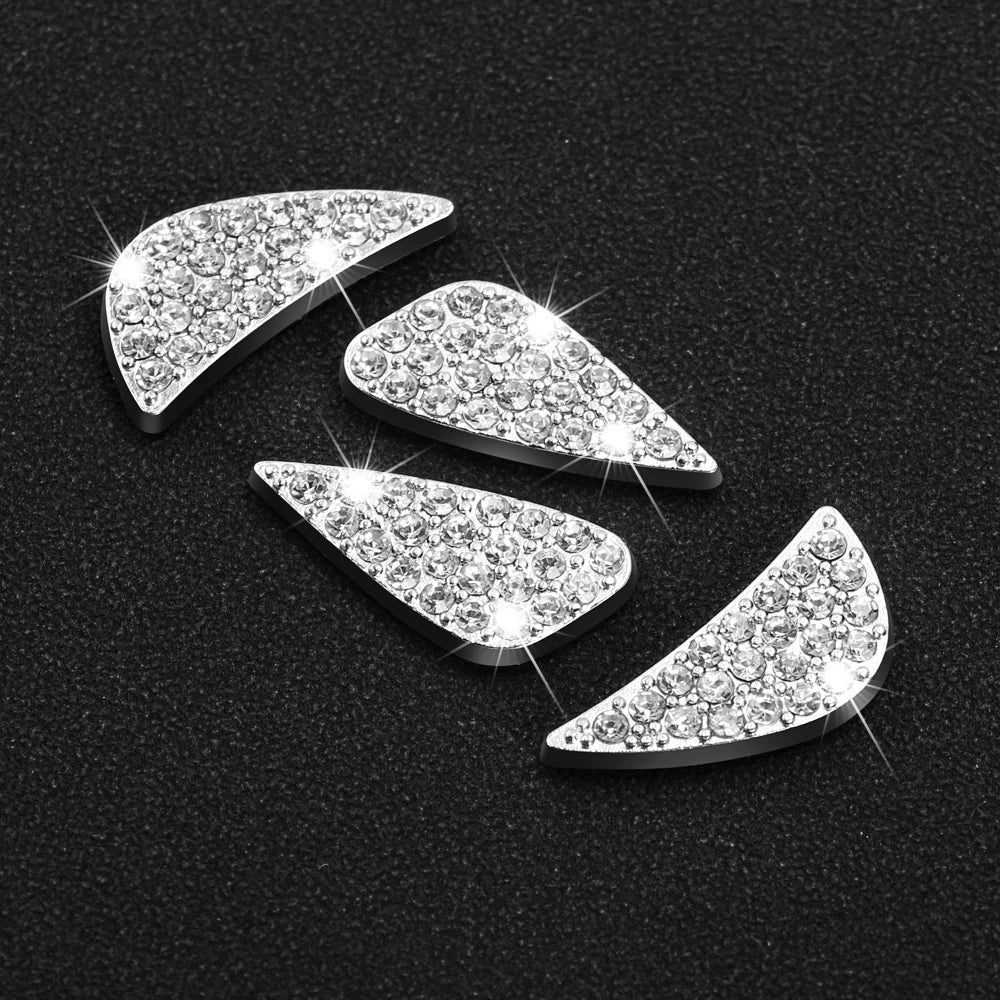 Car interior Car Steering Wheel Logo Crystals Diamond/ Carbon Fiber Decor Cover Sticker For Hyundai i20 i30 Tucson Accent