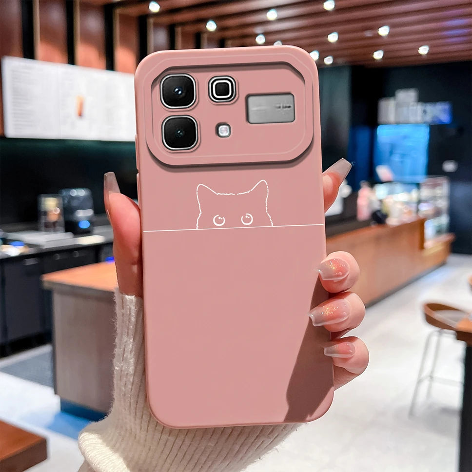 Phone Case For Infinix Note 60 Pro Edge 4G 5G Liquid Silicone High Quality Shockproof Cute Animals Cover